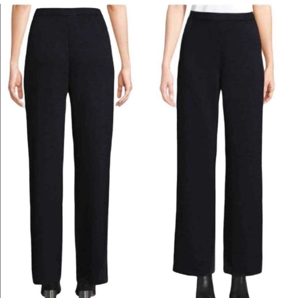 St John Basics Santana Knit Pants Black Pockets Size 12 - Picture 1 of 8